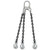 34 inch x 6 foot Crosby 3 Leg Chain Sling w Grab Hooks Grade 100 image 1 of 2