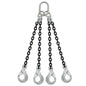 58 inch x 10 foot Crosby 4 Leg Chain Sling w SelfLocking Hooks Grade 100 image 1 of 2