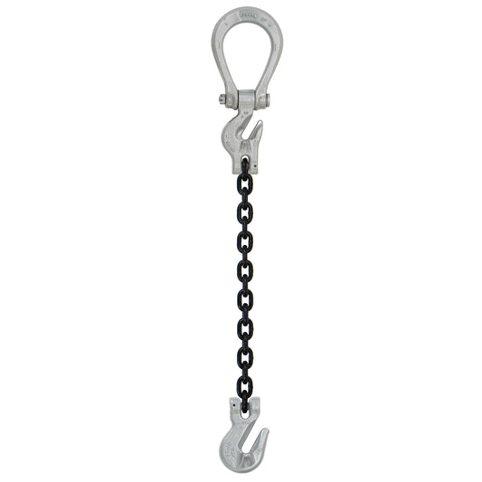 58 inch x 15 foot Crosby Adjustable Single Leg Chain Sling w Grab Hook Grade 100 image 1 of 2