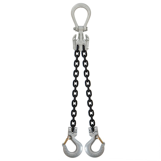 932 inch x 5 foot Crosby Adjustable 2 Leg Chain Sling w Sling Hooks Grade 100 image 1 of 2