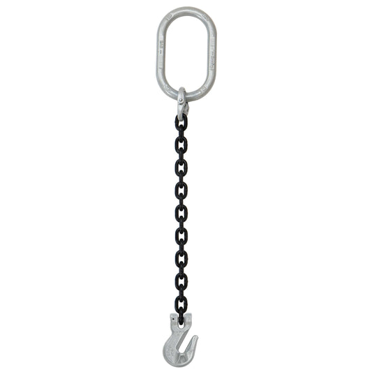 12 inch x 4 foot Crosby Single Leg Chain Sling w Grab Hook Grade 100 image 1 of 2