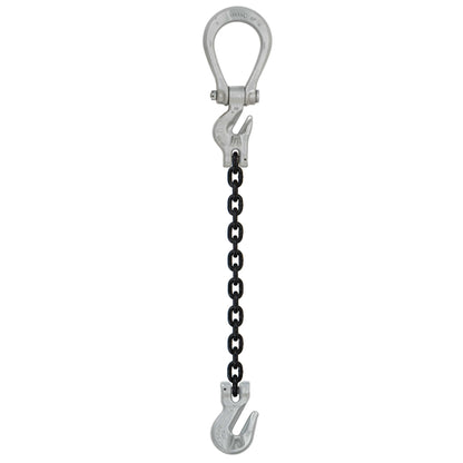 12 inch x 15 foot Crosby Adjustable Single Leg Chain Sling w Grab Hook Grade 100 image 1 of 2