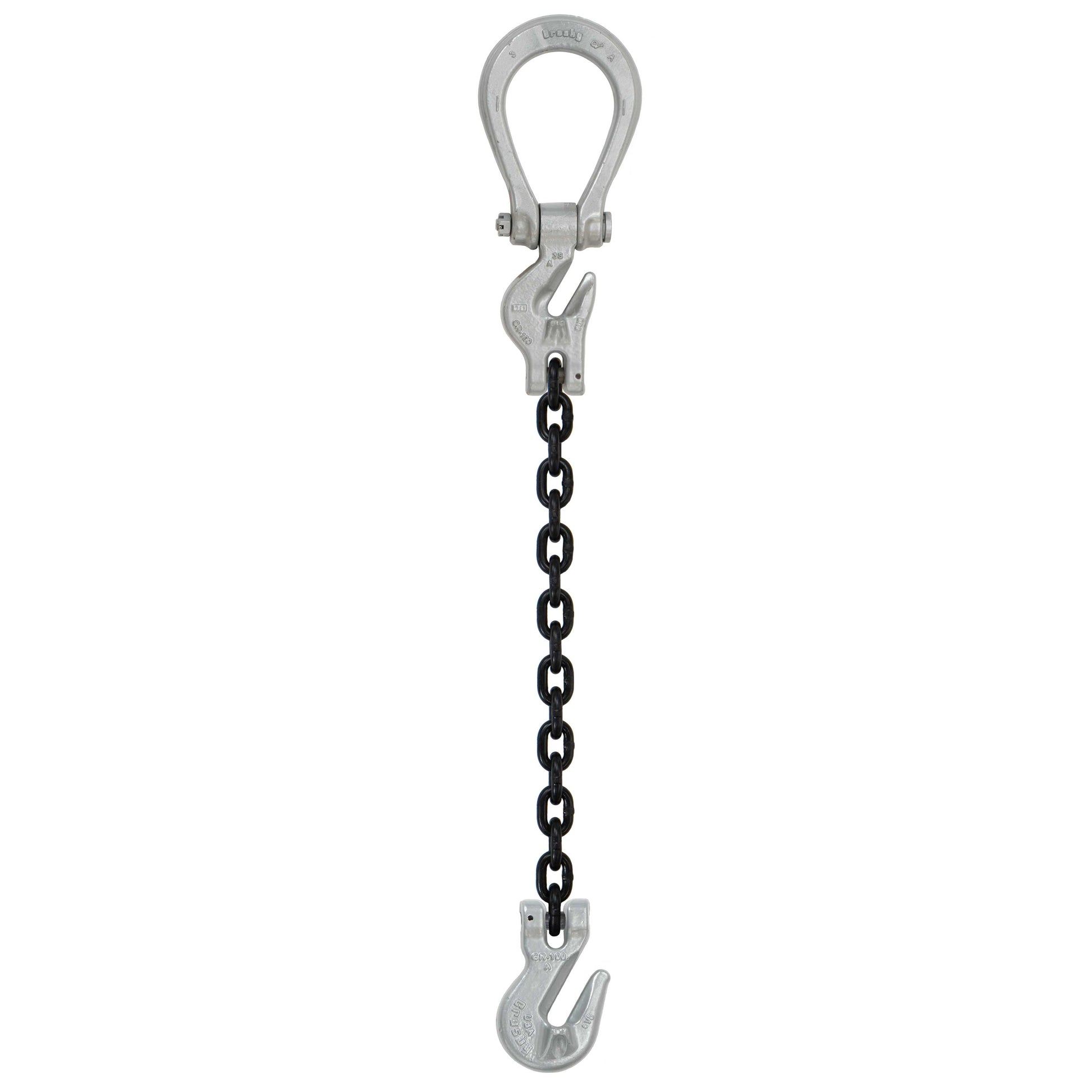 12 inch x 5 foot Crosby Adjustable Single Leg Chain Sling w Grab Hook Grade 100 image 1 of 2