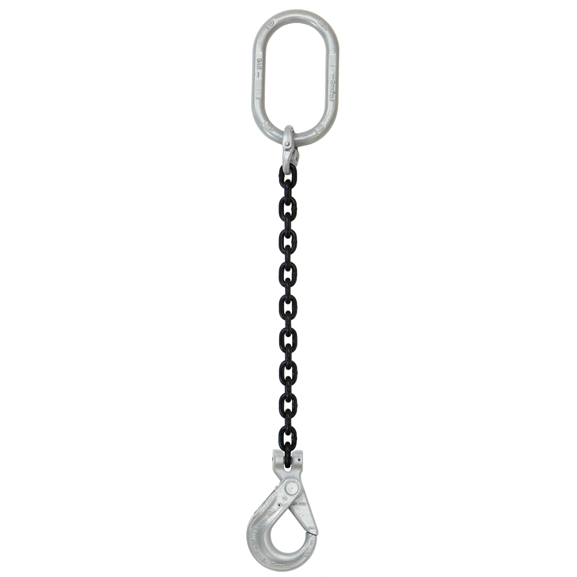 932 inch x 18 foot Crosby Single Leg Chain Sling w SelfLocking Hook Grade 100 image 1 of 2