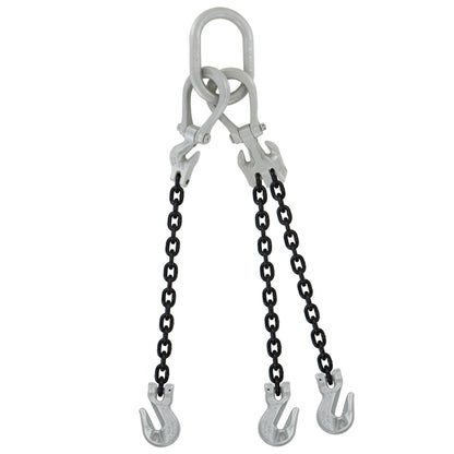 932 inch x 20 foot Crosby Adjustable 3 Leg Chain Sling w Grab Hooks Grade 100 image 1 of 2