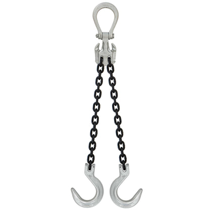 12 inch x 15 foot Crosby Adjustable 2 Leg Chain Sling w Foundry Hooks Grade 100 image 1 of 2