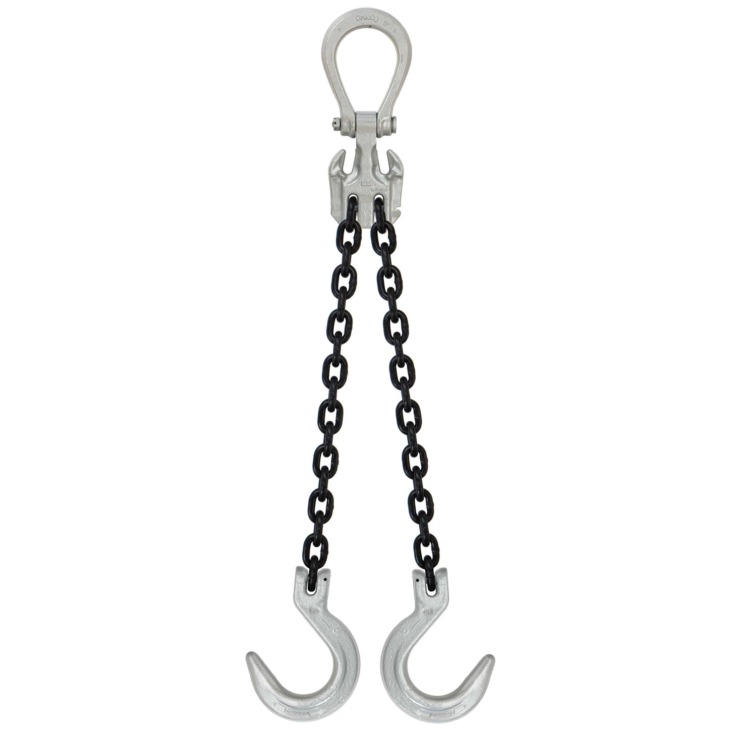 932 inch x 5 foot Crosby Adjustable 2 Leg Chain Sling w Foundry Hooks Grade 100 image 1 of 2