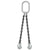 12 inch x 6 foot Crosby 2 Leg Chain Sling w Grab Hooks Grade 100 image 1 of 2