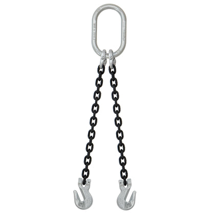 12 inch x 10 foot Crosby 2 Leg Chain Sling w Grab Hooks Grade 100 image 1 of 2