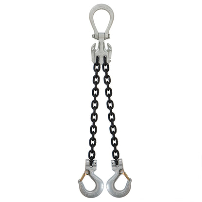 12 inch x 10 foot Crosby Adjustable 2 Leg Chain Sling w Sling Hooks Grade 100 image 1 of 2