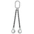 12 inch x 8 foot Crosby 2 Leg Chain Sling w SelfLocking Hooks Grade 100 image 1 of 2