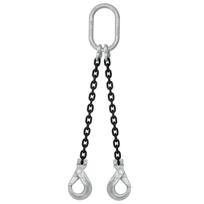 12 inch x 10 foot Crosby 2 Leg Chain Sling w SelfLocking Hooks Grade 100 image 1 of 2