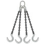58 inch x 3 foot Crosby 4 Leg Chain Sling w Foundry Hooks Grade 100 image 1 of 2