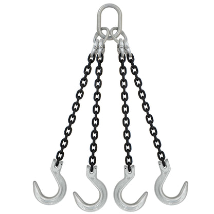 12 inch x 10 foot Crosby 4 Leg Chain Sling w Foundry Hooks Grade 100 image 1 of 2