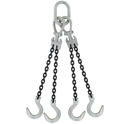 12 inch x 15 foot Crosby Adjustable 4 Leg Chain Sling w Foundry Hooks Grade 100 image 1 of 2