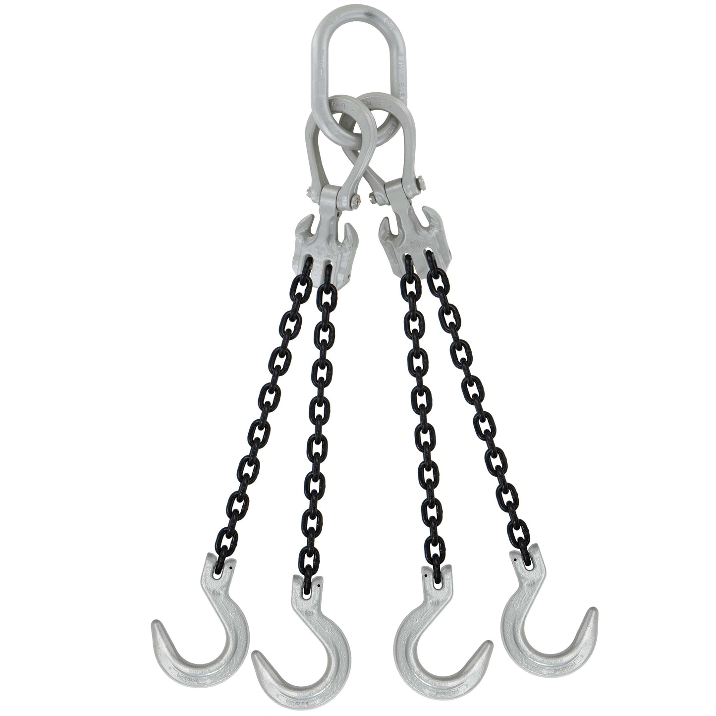 12 inch x 10 foot Crosby Adjustable 4 Leg Chain Sling w Foundry Hooks Grade 100 image 1 of 2