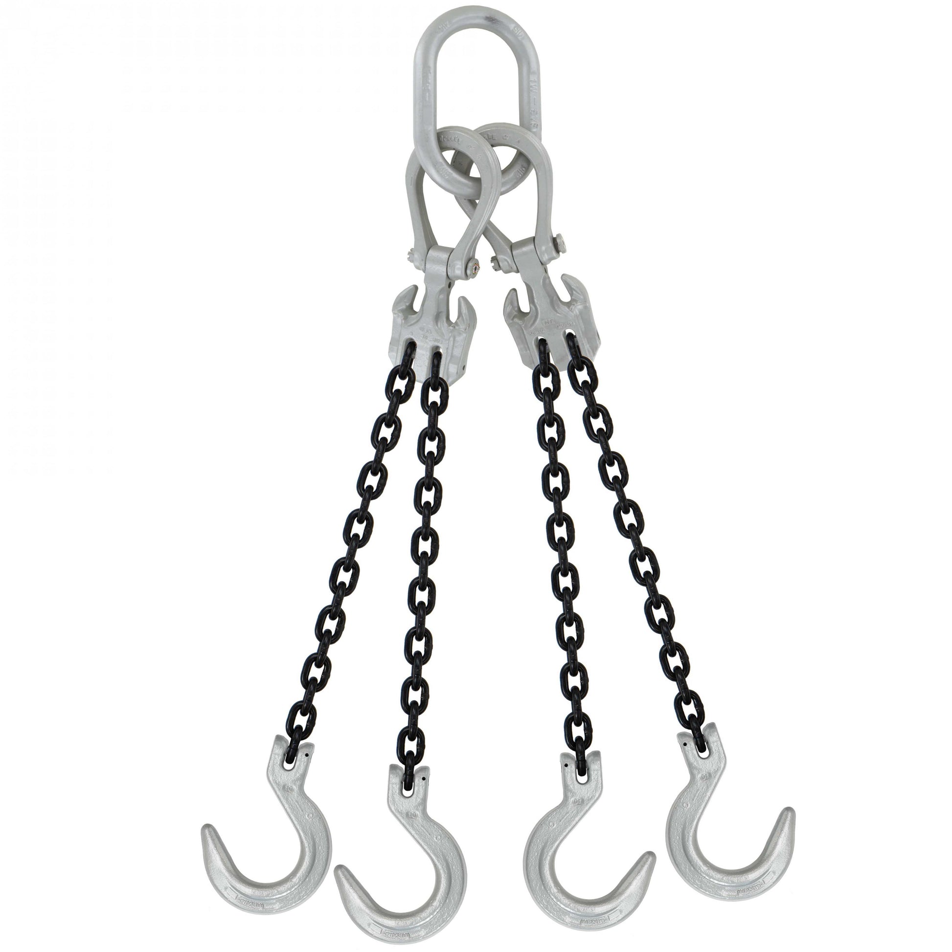 516 inch x 15 foot Crosby Adjustable 4 Leg Chain Sling w Foundry Hooks Grade 100 image 1 of 2