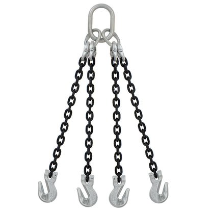 12 inch x 18 foot Crosby 4 Leg Chain Sling w Grab Hooks Grade 100 image 1 of 2