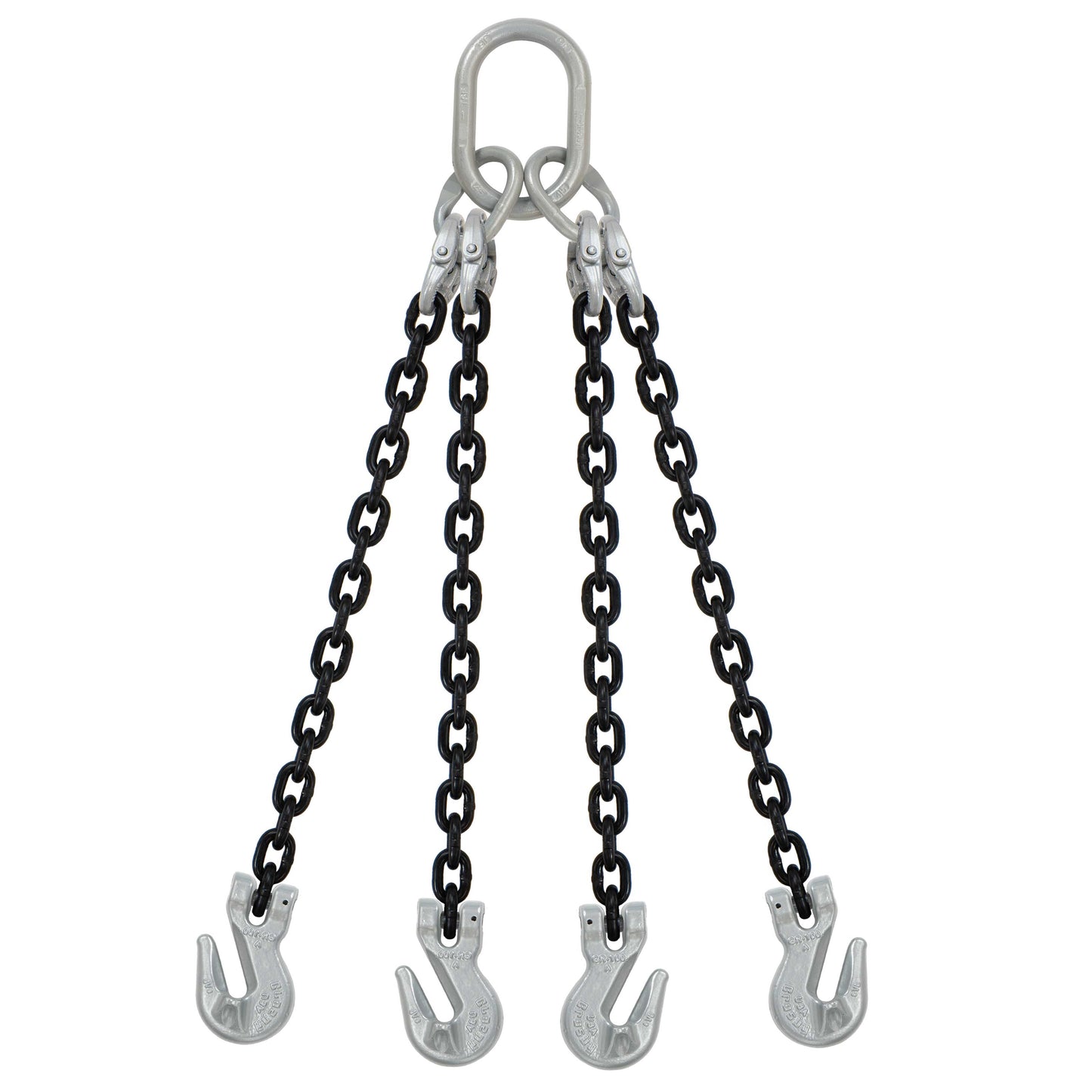 12 inch x 14 foot Crosby 4 Leg Chain Sling w Grab Hooks Grade 100 image 1 of 2