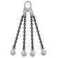 12 inch x 6 foot Crosby 4 Leg Chain Sling w Grab Hooks Grade 100 image 1 of 2