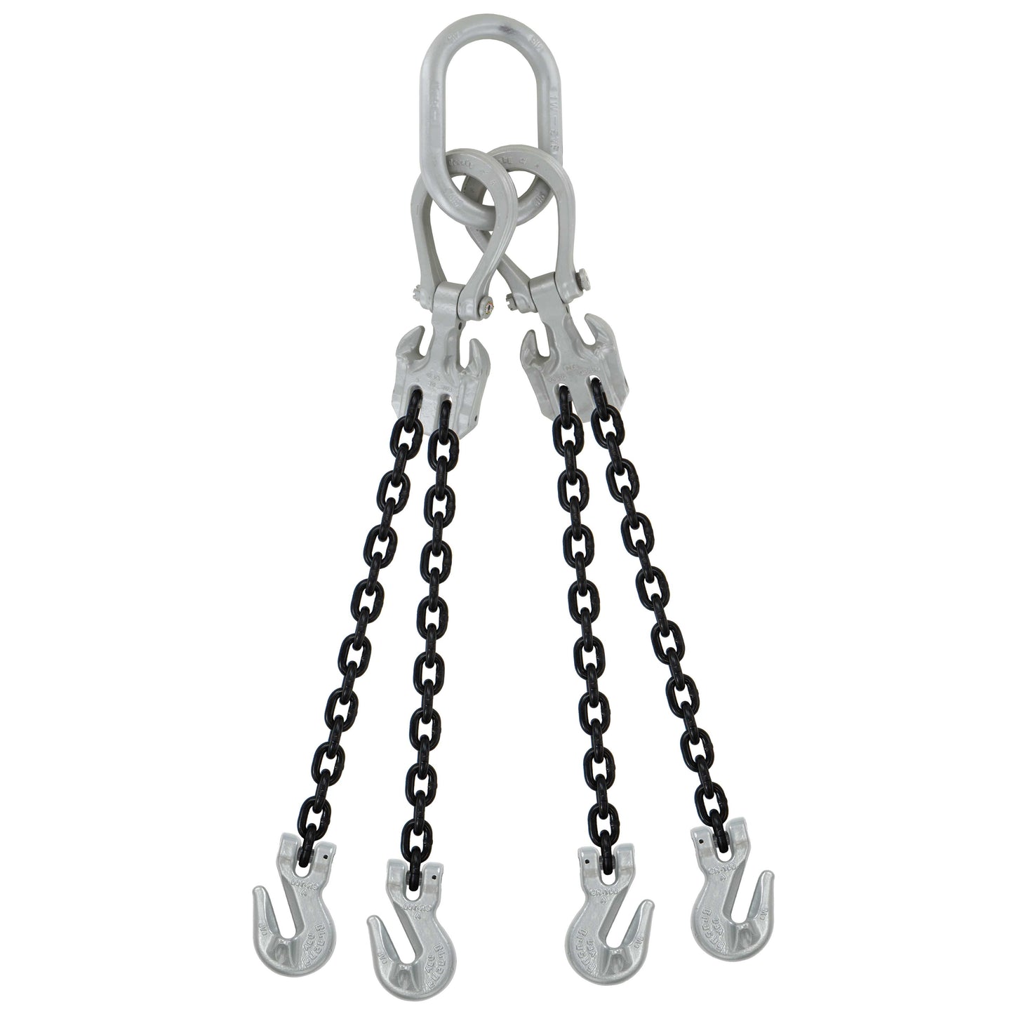 516 inch x 20 foot Crosby Adjustable 4 Leg Chain Sling w Grab Hooks Grade 100 image 1 of 2
