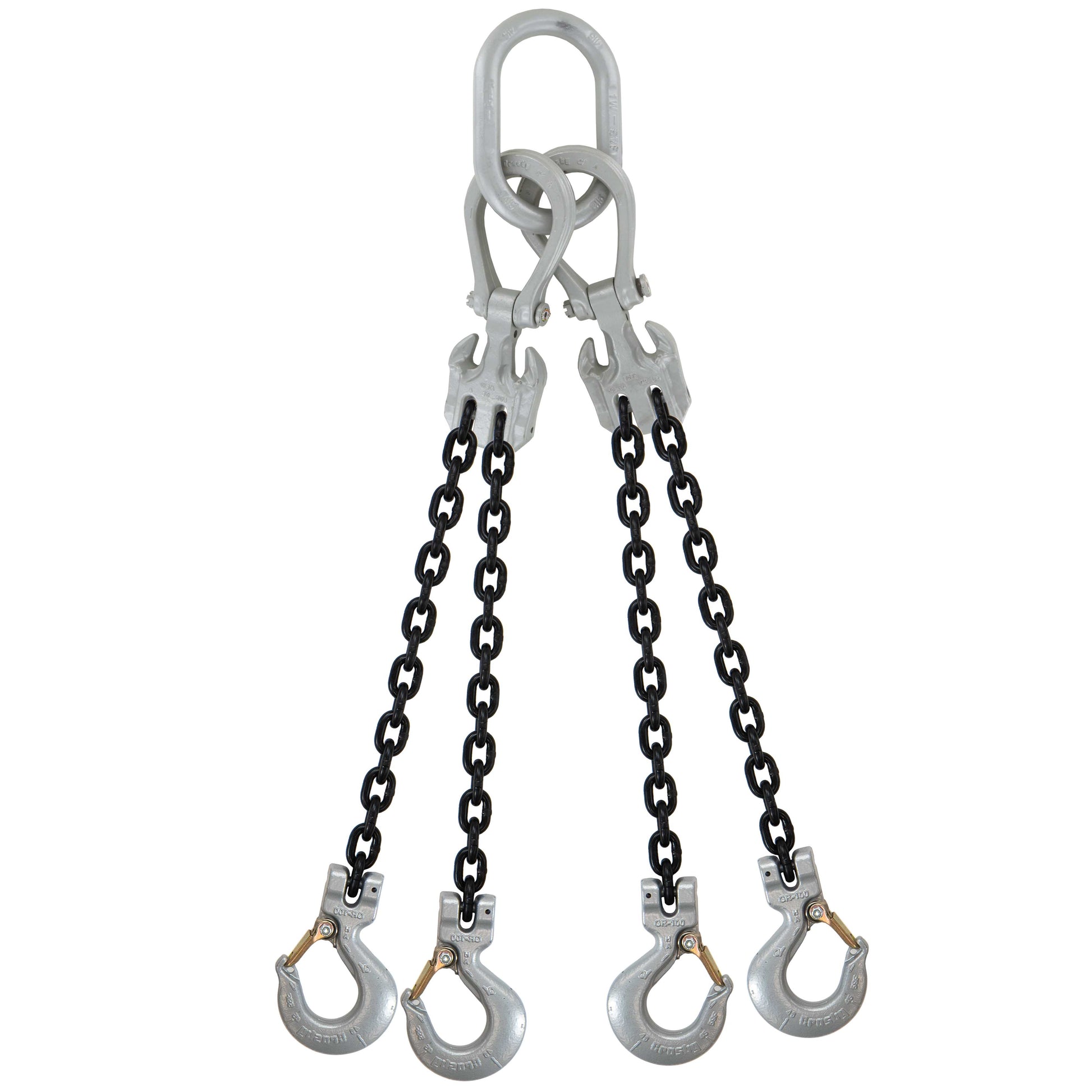 12 inch x 15 foot Crosby Adjustable 4 Leg Chain Sling w Sling Hooks Grade 100 image 1 of 2