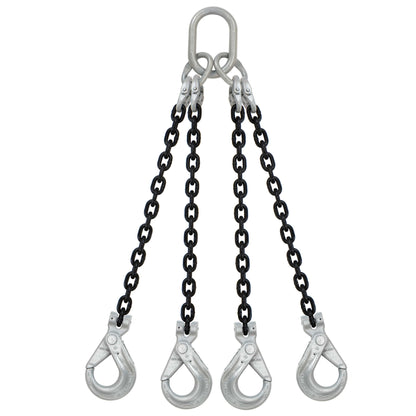 12 inch x 18 foot Crosby 4 Leg Chain Sling w SelfLocking Hooks Grade 100 image 1 of 2
