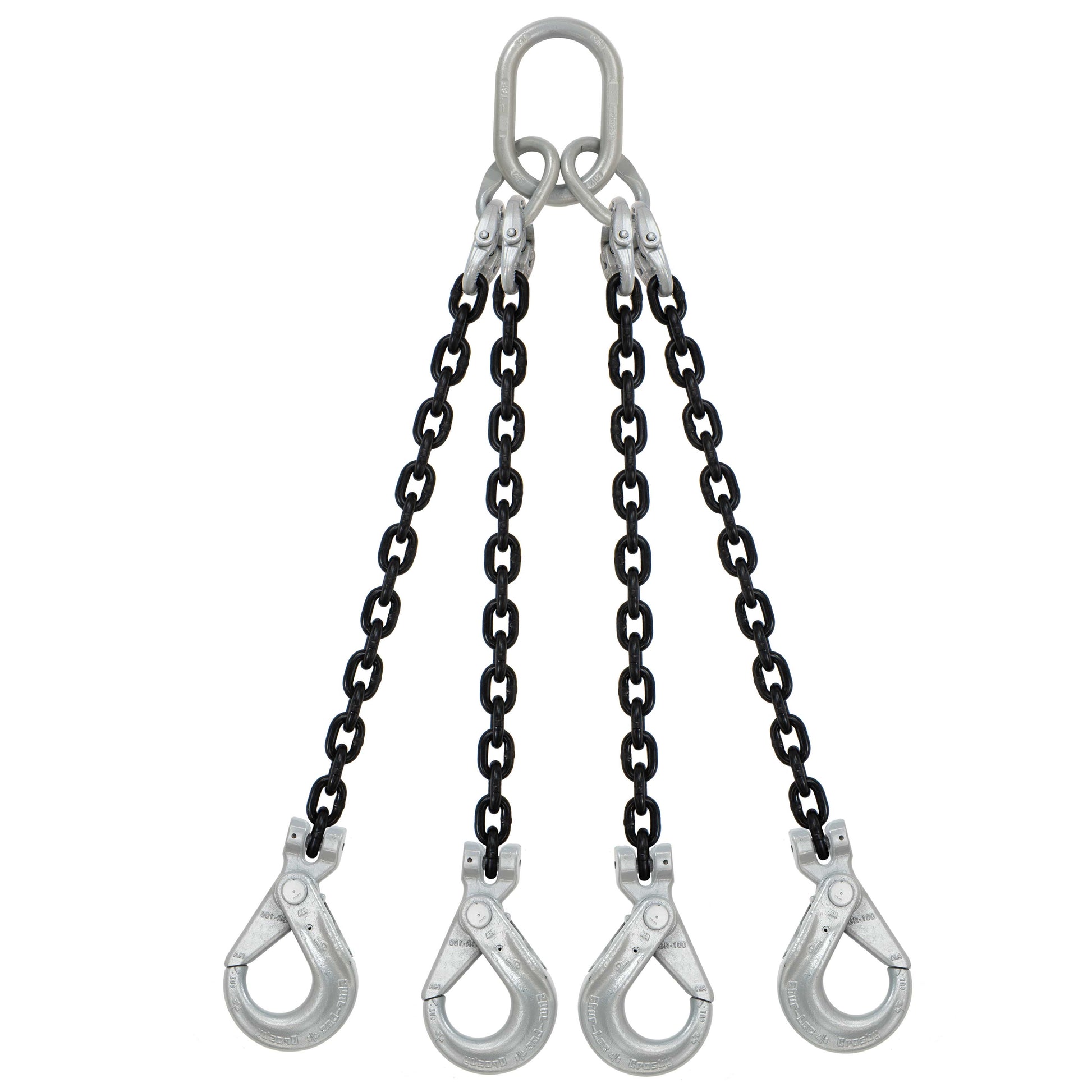 12 inch x 12 foot Crosby 4 Leg Chain Sling w SelfLocking Hooks Grade 100 image 1 of 2
