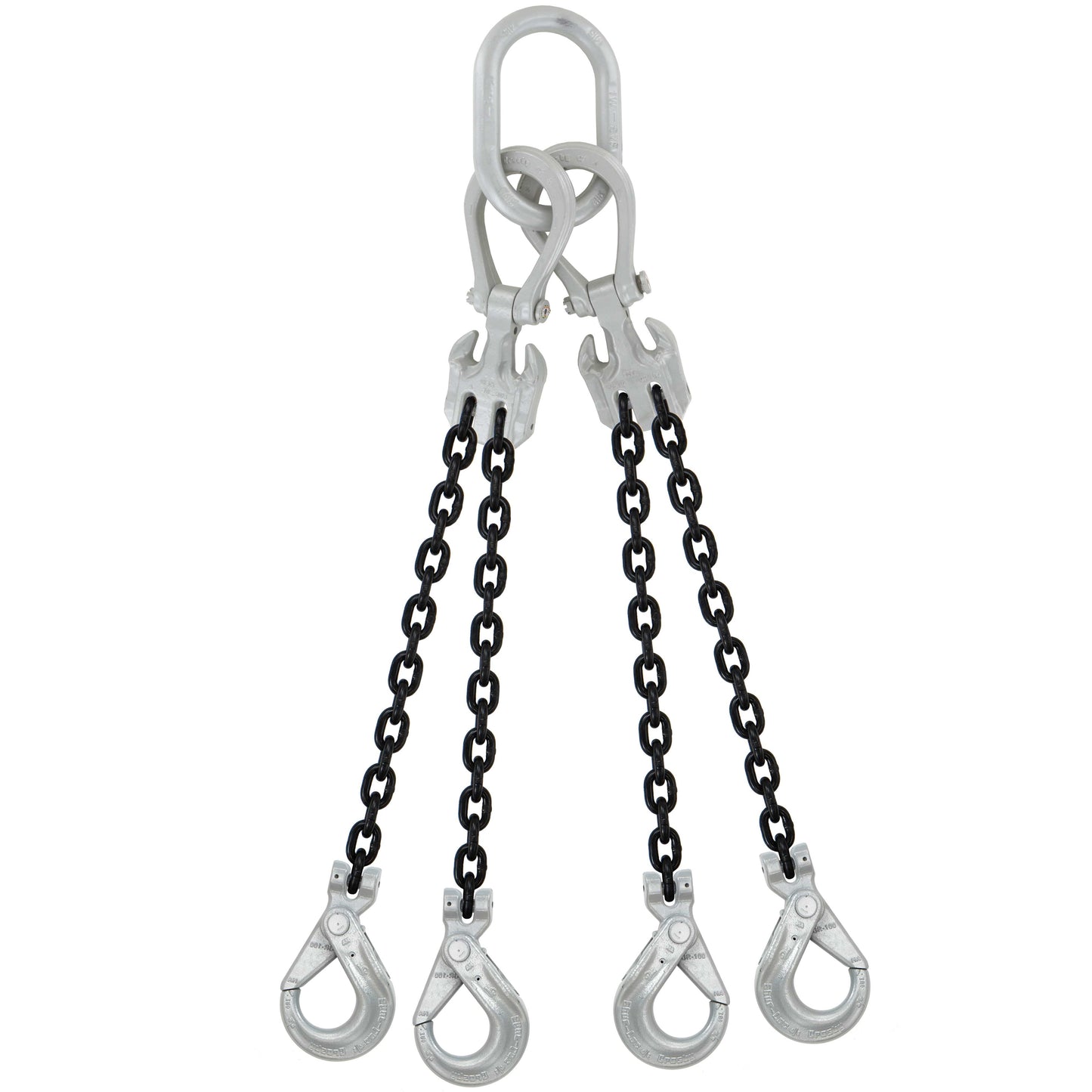 516 inch x 15 foot Crosby Adjustable 4 Leg Chain Sling w SelfLocking Hooks Grade 100 image 1 of 2