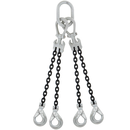 38 inch x 15 foot Crosby Adjustable 4 Leg Chain Sling w SelfLocking Hooks Grade 100 image 1 of 2