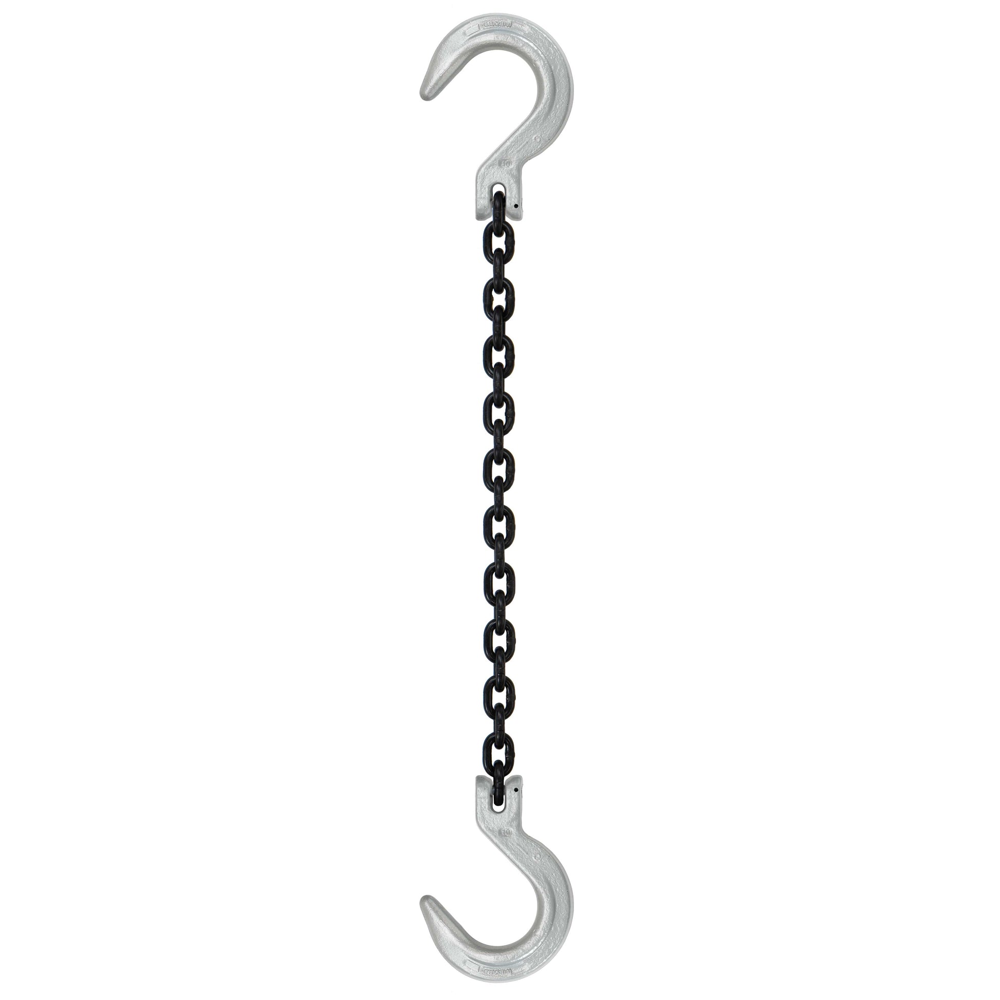 38 inch x 12 foot Crosby Single Leg Chain Sling w Foundry & Foundry Hooks Grade 100 image 1 of 2