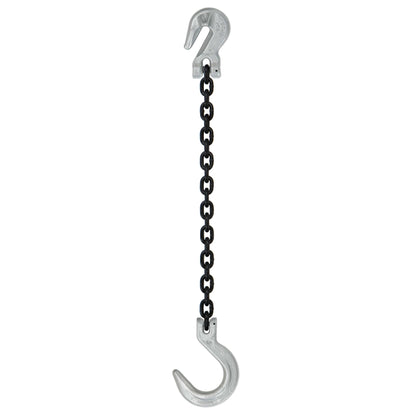 12 inch x 10 foot Crosby Single Leg Chain Sling w Grab & Foundry Hooks Grade 100 image 1 of 2