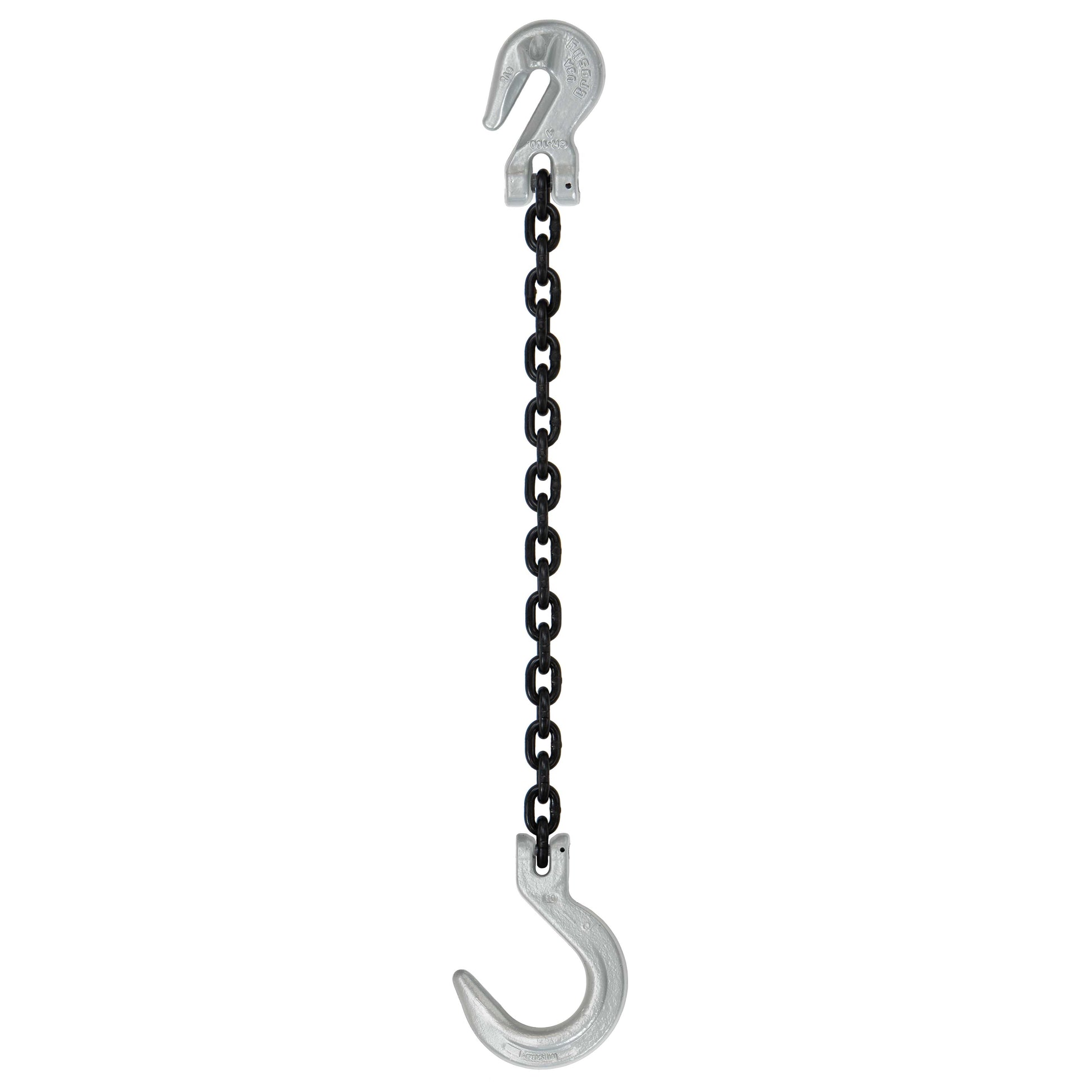 12 inch x 12 foot Crosby Single Leg Chain Sling w Grab & Foundry Hooks Grade 100 image 1 of 2