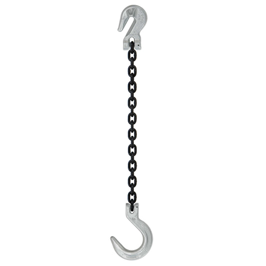 516 inch x 12 foot Crosby Single Leg Chain Sling w Grab & Foundry Hooks Grade 100 image 1 of 2