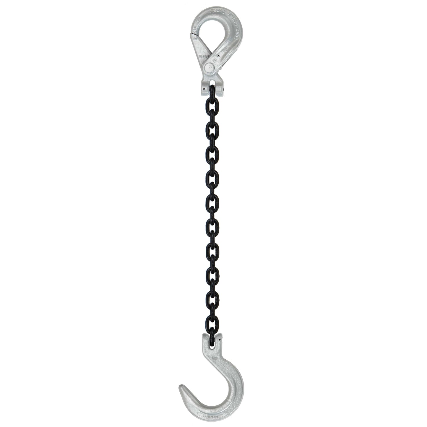 12 inch x 3 foot Crosby Single Leg Chain Sling w SelfLocking Foundry Hooks Grade 100 image 1 of 2