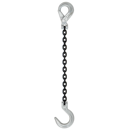 12 inch x 20 foot Crosby Single Leg Chain Sling w SelfLocking Foundry Hooks Grade 100 image 1 of 2