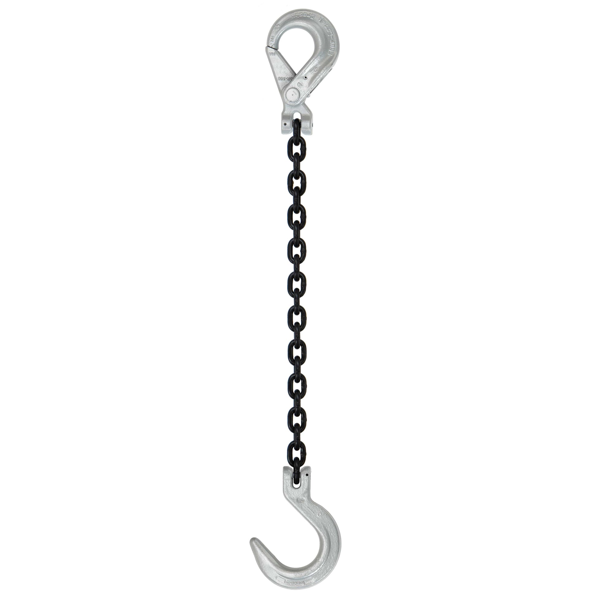 516 inch x 5 foot Crosby Single Leg Chain Sling w SelfLocking Foundry Hooks Grade 100 image 1 of 2