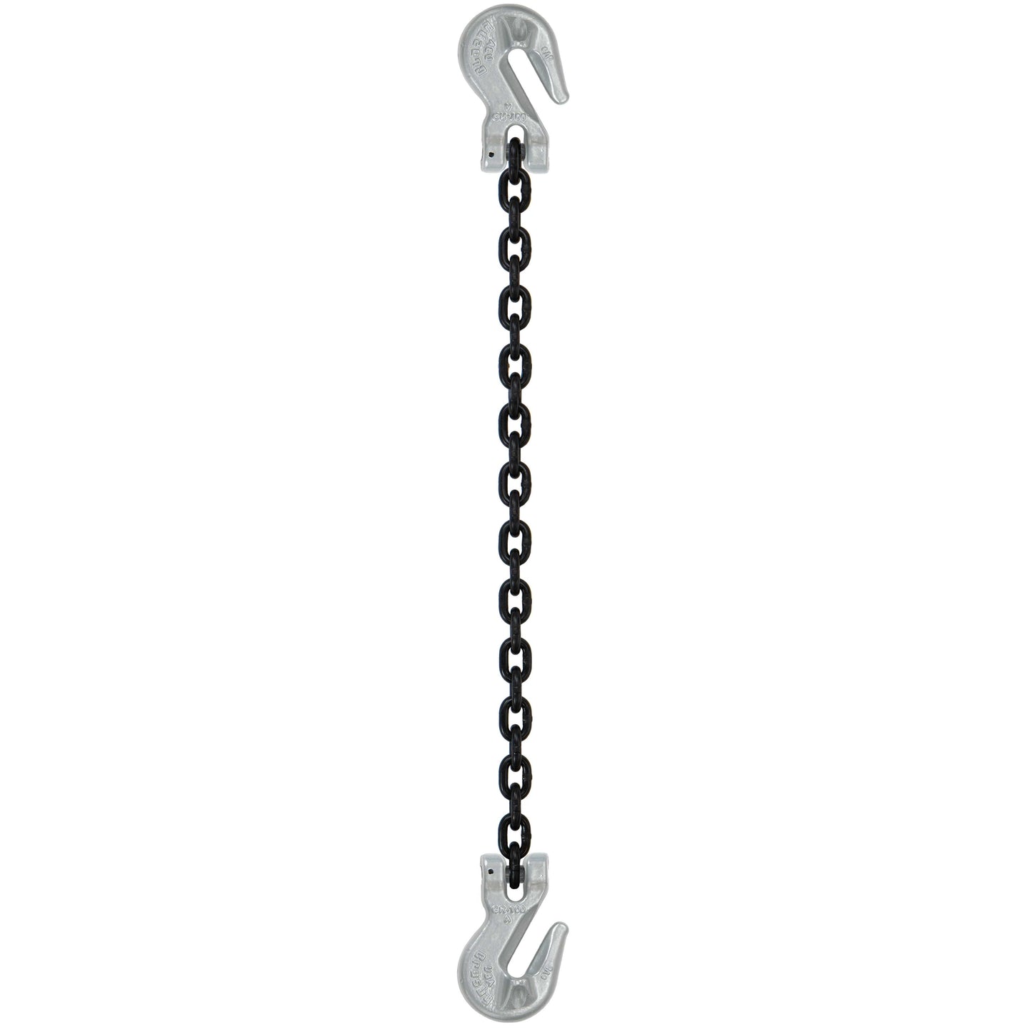 12 inch x 12 foot Crosby Single Leg Chain Sling w Grab & Grab Hooks Grade 100 image 1 of 2