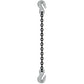 58 inch x 5 foot Crosby Single Leg Chain Sling w Grab & Grab Hooks Grade 100 image 1 of 2