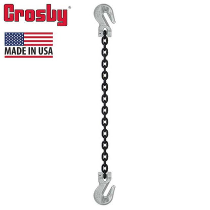 58 inch x 5 foot Crosby Single Leg Chain Sling w Grab & Grab Hooks Grade 100 image 2 of 2