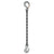 58 inch x 12 foot Crosby Single Leg Chain Sling w Grab & Sling Hooks Grade 100 image 1 of 2