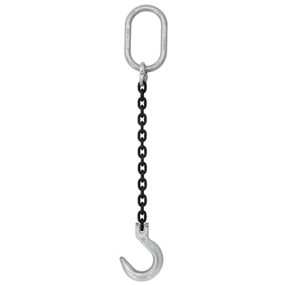 12 inch x 8 foot Crosby Single Leg Chain Sling w Foundry Hook Grade 100 image 1 of 2