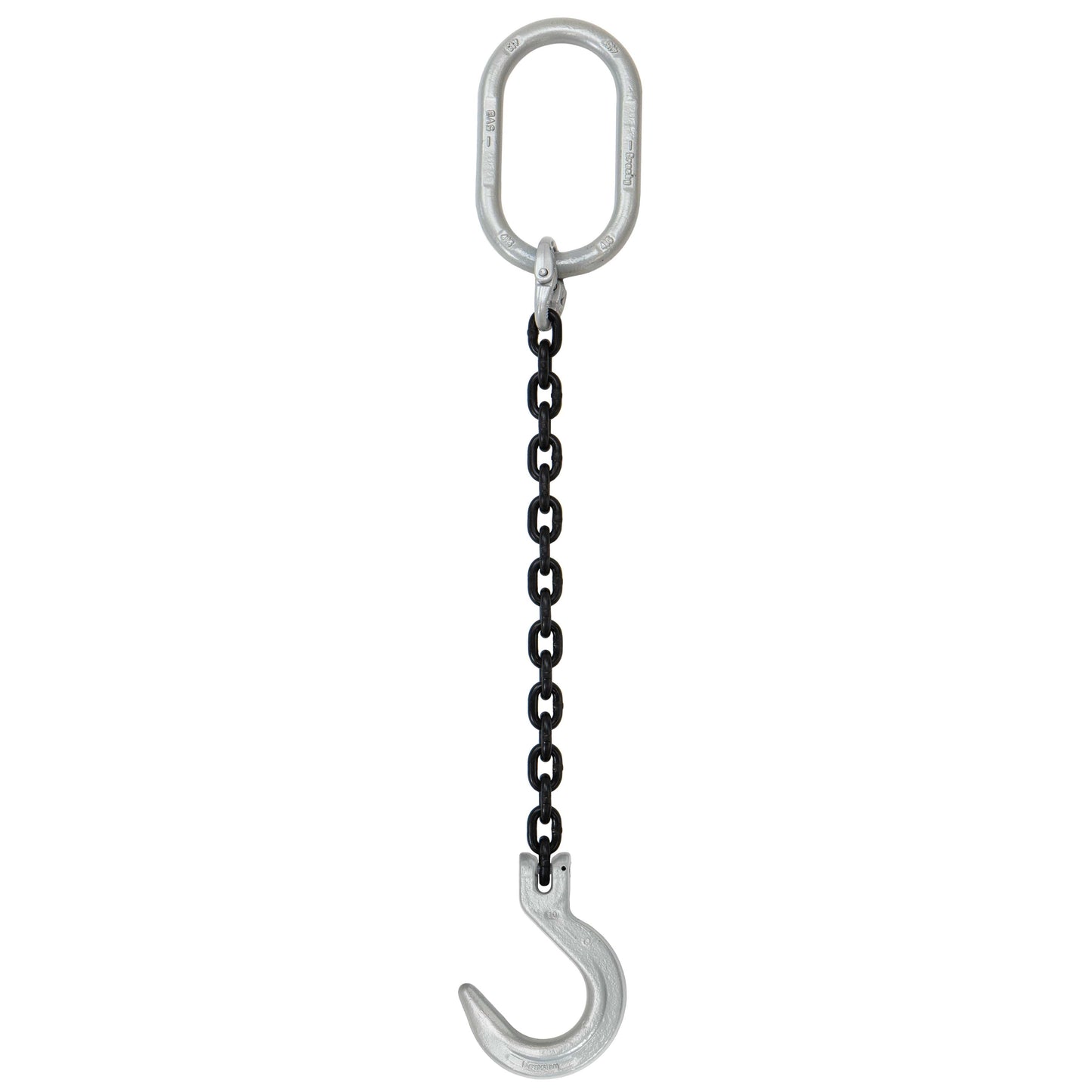 38 inch x 12 foot Crosby Single Leg Chain Sling w Foundry Hook Grade 100 image 1 of 2