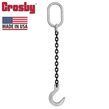 12 inch x 20 foot Crosby Single Leg Chain Sling w Foundry Hook Grade 100 image 2 of 2