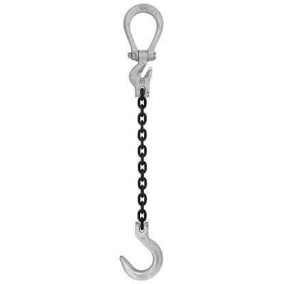 12 inch x 20 foot Crosby Adjustable Single Leg Chain Sling w Foundry Hook Grade 100 image 1 of 2