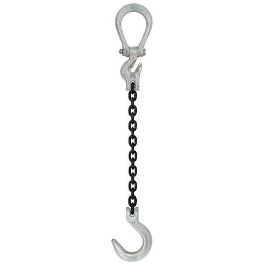 12 inch x 20 foot Crosby Adjustable Single Leg Chain Sling w Foundry Hook Grade 100 image 1 of 2