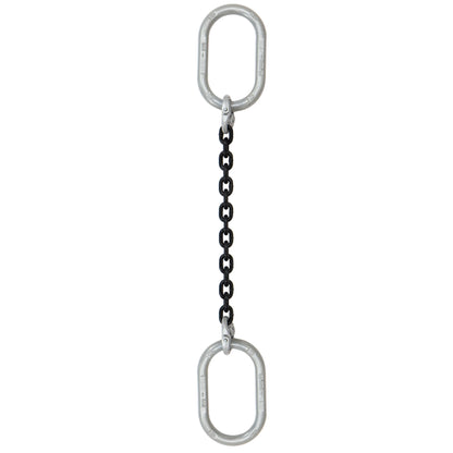 34 inch x 12 foot Crosby Single Leg Chain Sling w Oblong Master Links Grade 100 image 1 of 2