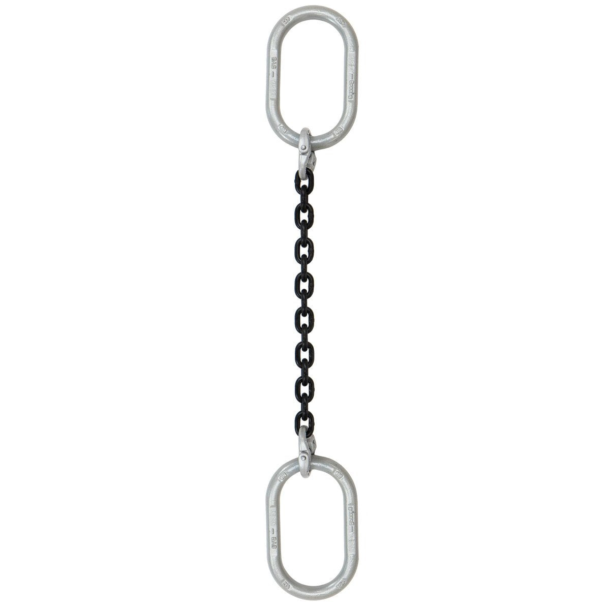 9/32" x 10' - Crosby Single Leg Chain Sling w/ Oblong Master Links  - Grade 100