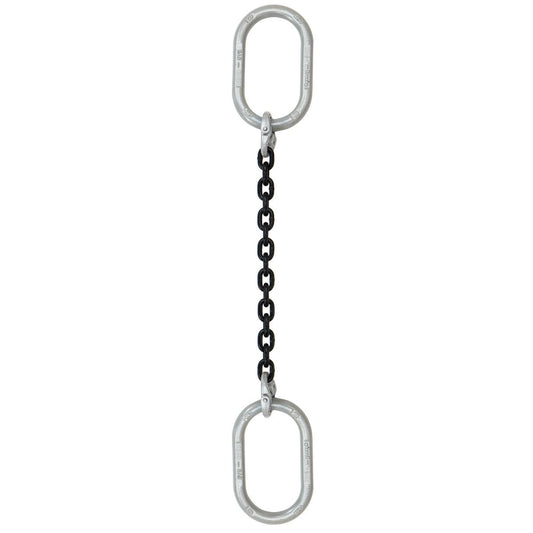 9/32" x 10' - Crosby Single Leg Chain Sling w/ Oblong Master Links  - Grade 100