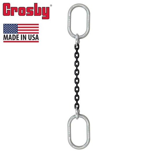 34 inch x 18 foot Crosby Single Leg Chain Sling w Oblong Master Links Grade 100 image 2 of 2
